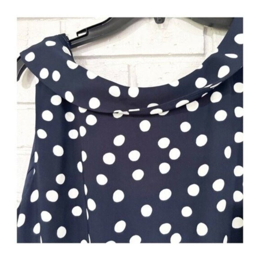 Boden Clarissa Navy Polka Dot Wide Leg Jumpsuit Sleeveless Boat Neck | 16 - 18T - Picture 13 of 16